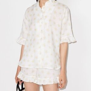 White Floral Pajama Set